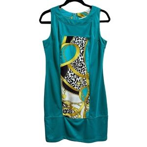 Forla Paris Teal Bodycon Rope & Chains Women's Size Medium